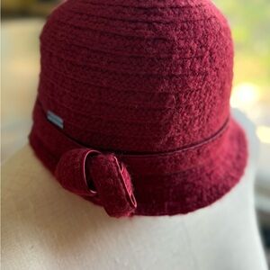 Betmar Deep Red Cloche Hat